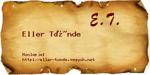 Eller Tünde névjegykártya